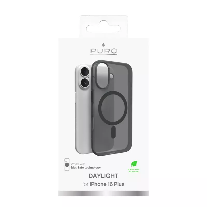 Puro Daylight MagSafe Silikonhülle für iPhone 16 Plus, Schwarz