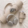 Tech-Protect Lamano Hülle für Apple AirPods Pro 3 mit Karabiner, Nature Muse (Schwarz und Beige)