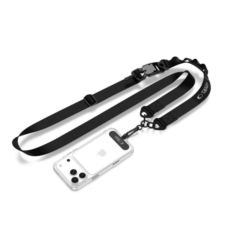 Tech-Protect C9S Rope Crossbody Handy-Trageriemen, Schwarz