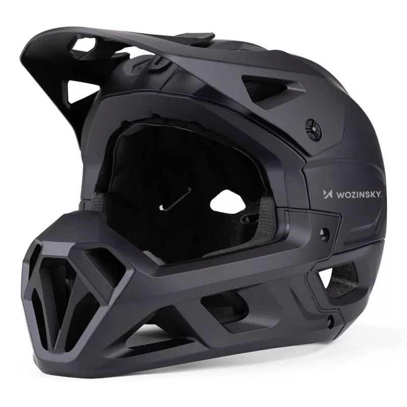 Wozinsky Full-Face-Fahrradhelm mit abnehmbarem Visier, 60-62 cm, schwarz