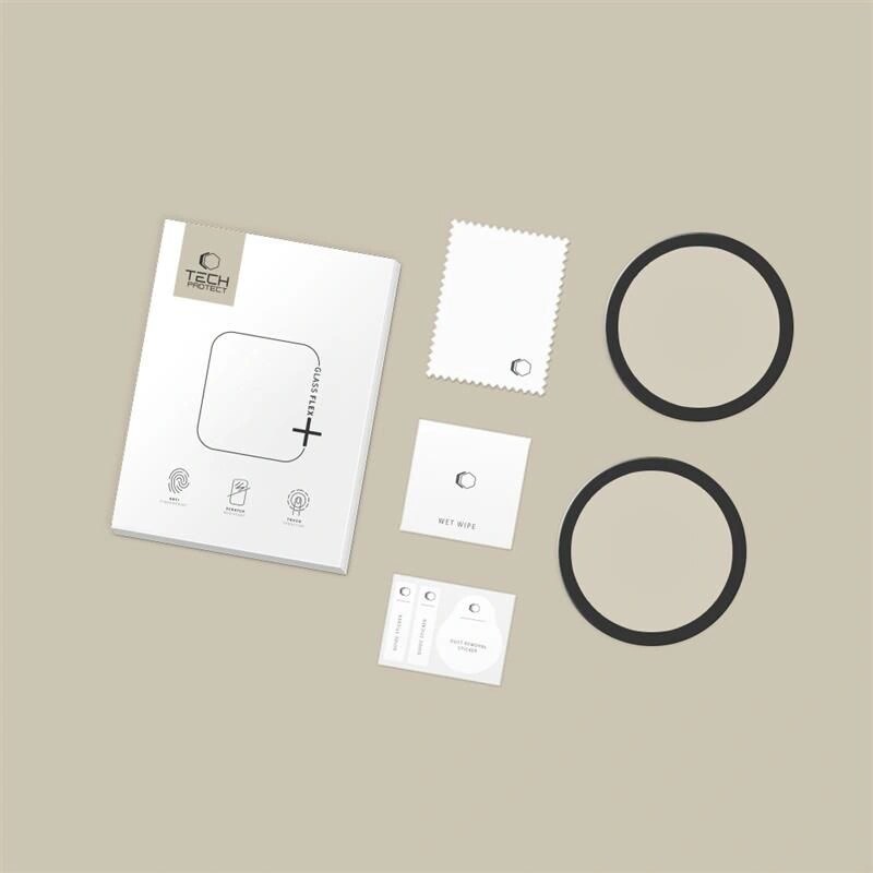 Tech-Protect Glass Flex+ Hybridglas für Garmin Venu 4 45 mm, Schwarz (2 Stk.)