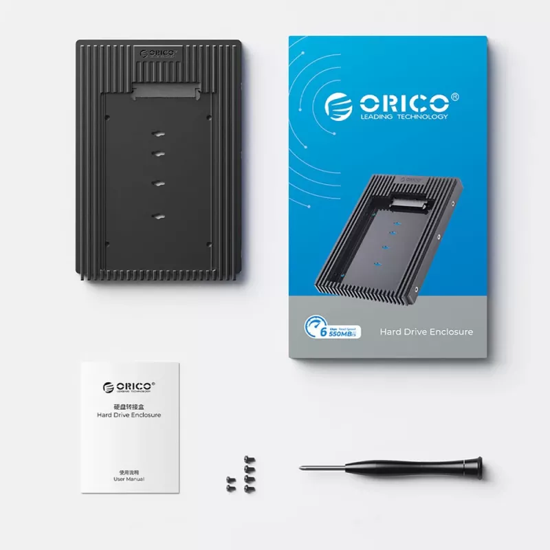 Orico D2SS-6G Laufwerksadapter 2,5" auf 3,5", SATA III, Schwarz
