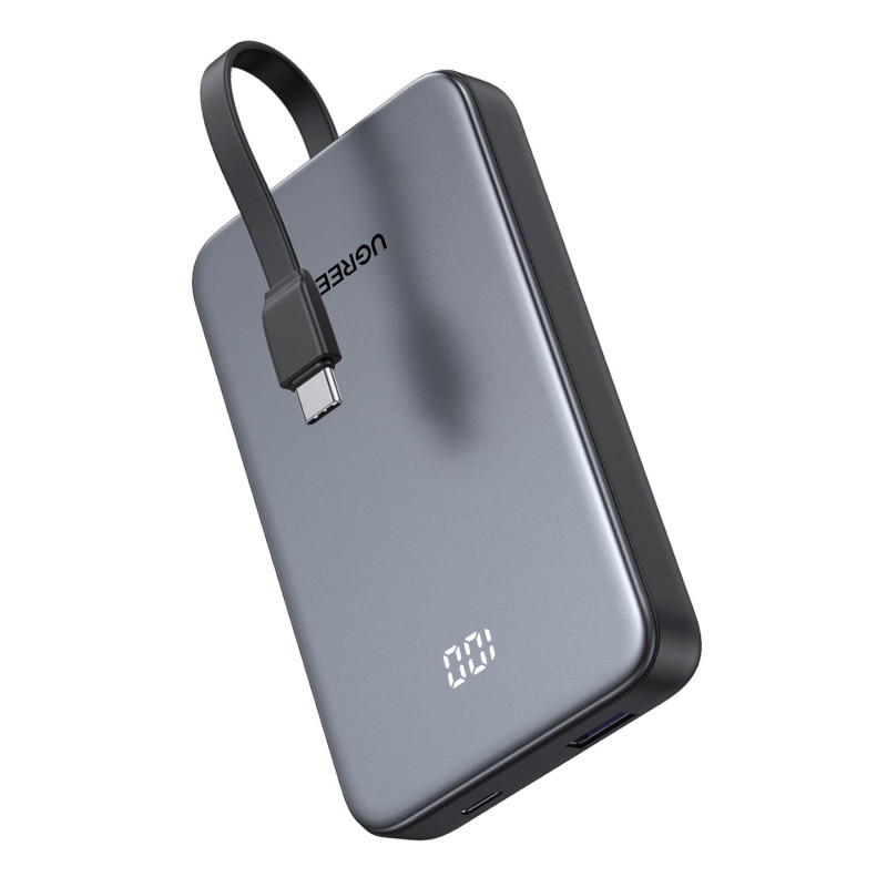 UGREEN PB526 10000mAh 20W Powerbank mit integriertem USB-C-Kabel