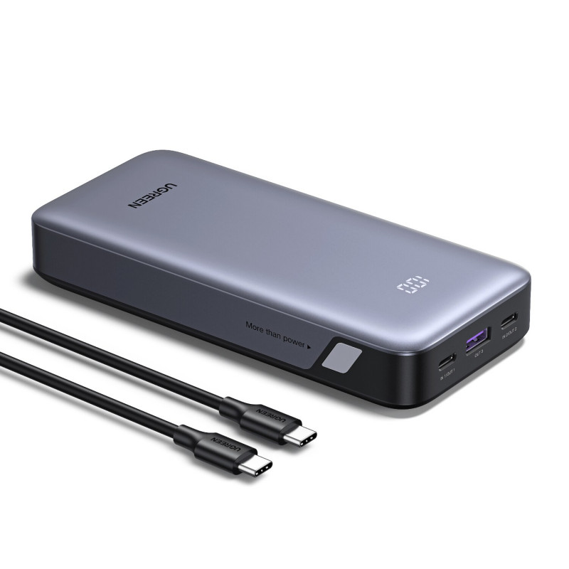 UGREEN PB532 20000mAh 30W Powerbank mit bidirektionaler Schnellladefunktion, 2x USB-C, USB-A, grau