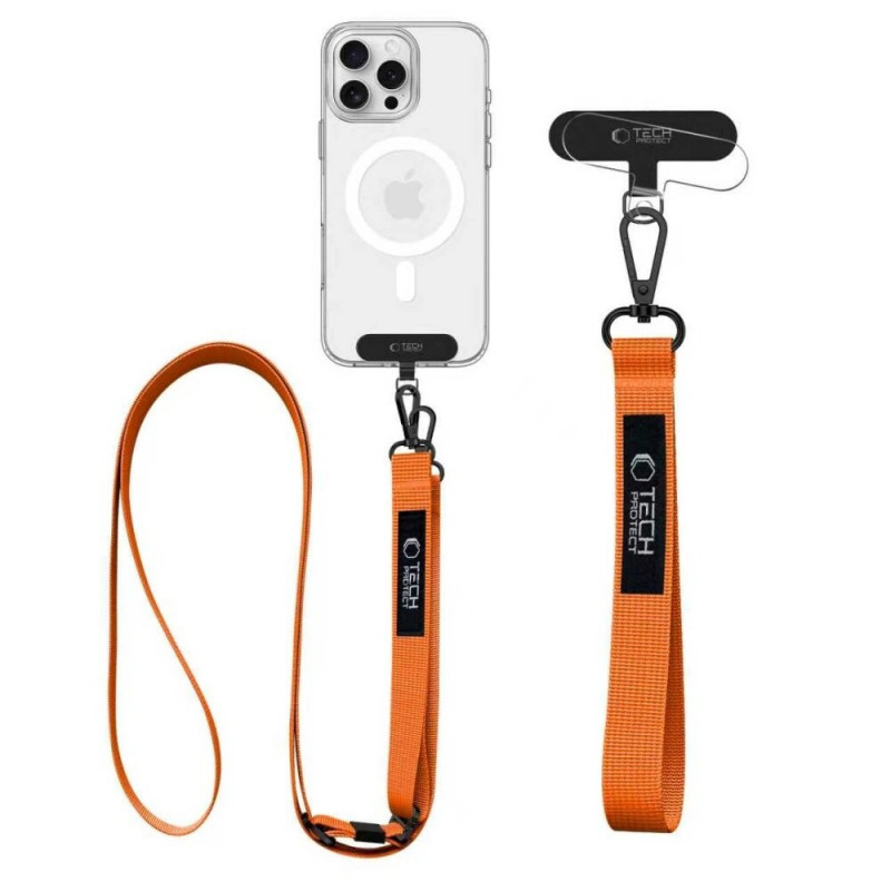 Tech-Protect C6S Rope Crossbody Handy-Umhängeband, Cosmic Orange