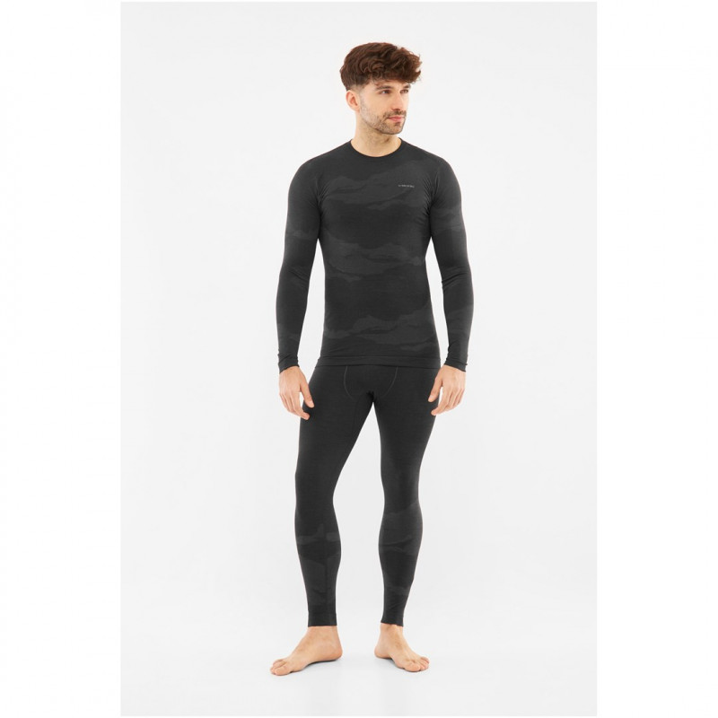 VIKING Gasher Man Set Merino Thermo-Unterwäsche-Set für Herren, Größe L, schwarz