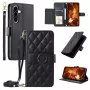 Hurtel Samsung Galaxy A37 5G PU-Leder-Wallet-Case mit Standfunktion und Schultergurt, schwarz