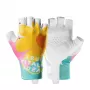 Rockbros S389 Kurzfinger-Fahrradhandschuhe für Damen mit Stoßdämpfung, Größe L, mehrfarbig