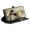 Hurtel Samsung Galaxy A56 5G PU-Ledertasche mit Standfunktion und Bändern, schwarz
