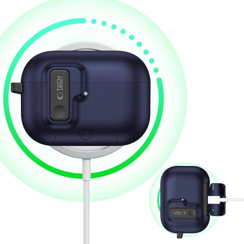 Tech-Protect Slim Hook Hülle für Apple AirPods Pro 3, Navy Blue