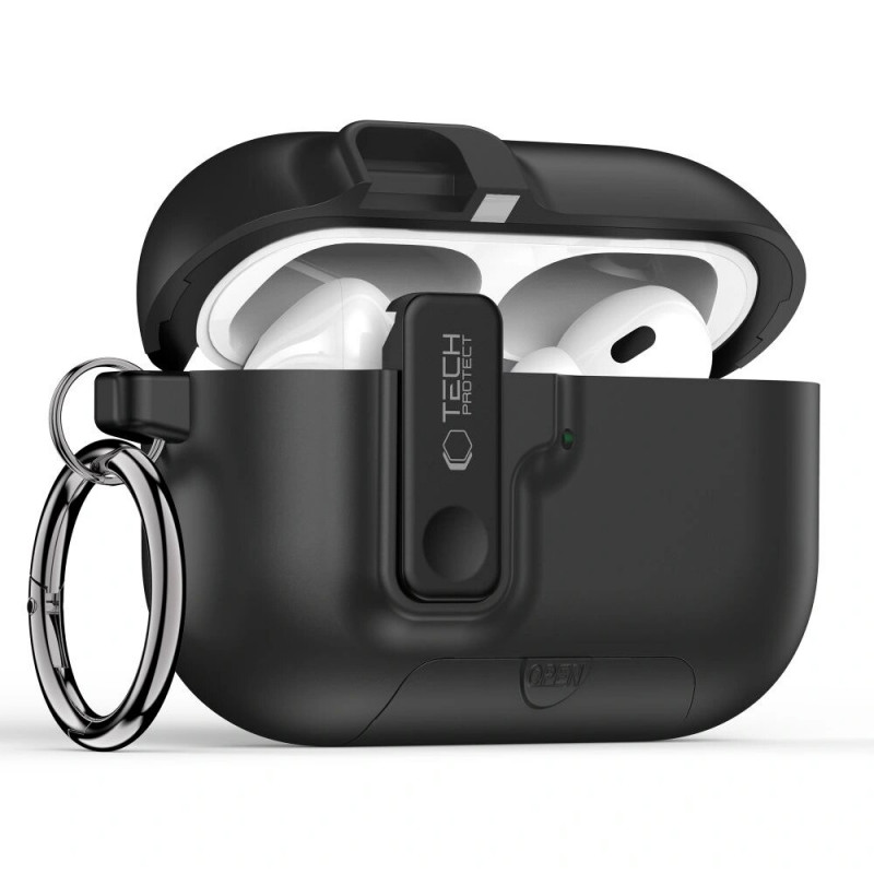 Tech-Protect Slim Hook Hülle für Apple AirPods Pro 3, Schwarz