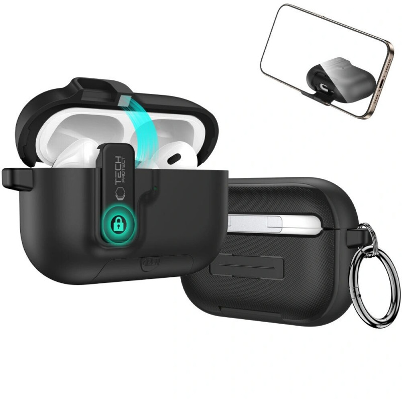 Tech-Protect Slim Hook Hülle für Apple AirPods Pro 3, Schwarz