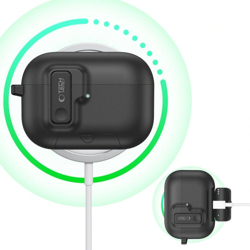 Tech-Protect Slim Hook Hülle für Apple AirPods Pro 3, Schwarz