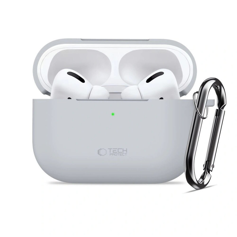 Tech-Protect Silicone Hook Hülle für Apple AirPods Pro 3, Crayon Grey