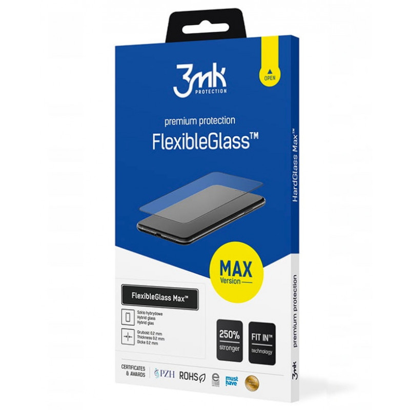 3MK FlexibleGlass Max Hybridglas für Samsung Galaxy S22+, schwarz