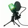 Wozinsky WM-W111 Kabelgebundenes Studio-Gaming-Mikrofon mit Ständer und RGB-Hintergrundbeleuchtung, Schwarz
