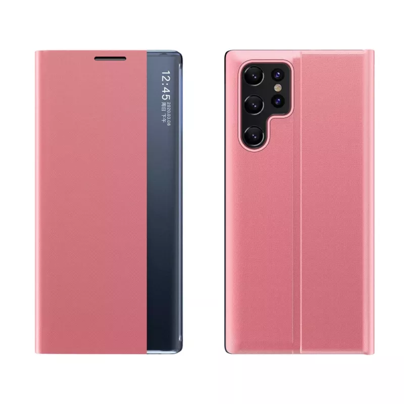 Hurtel New Sleep Case für Samsung Galaxy S25 Ultra mit Flip Cover und Stand, pink