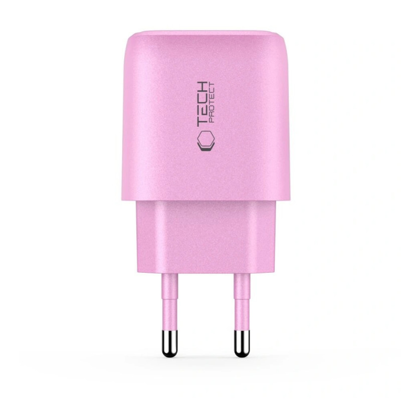 Tech-Protect NCA30 USB-A, USB-C Netzteil PD 30W / QC3.0 Baby Pink