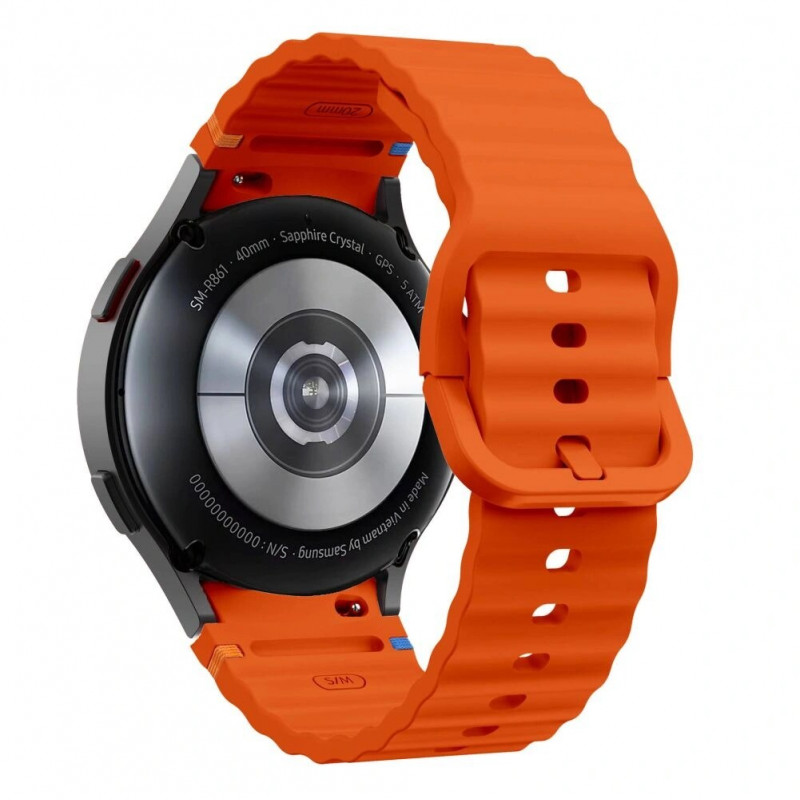 Tech-Protect Silikon-Sportarmband für Samsung Galaxy Watch 4/5/5 Pro/6/7/FE, Orange