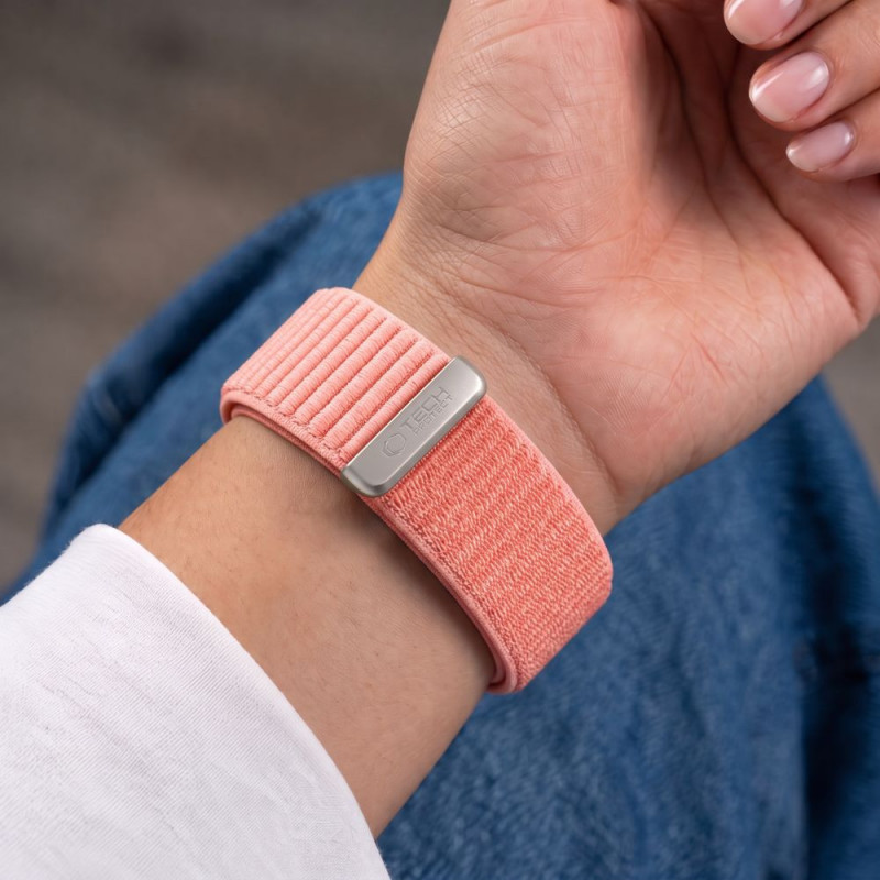 Tech-Protect NylonLoop Armband für Apple Watch 8 / 9 / 10 / 11 / 12 / SE (40 / 41 / 42 mm), Blush Pink