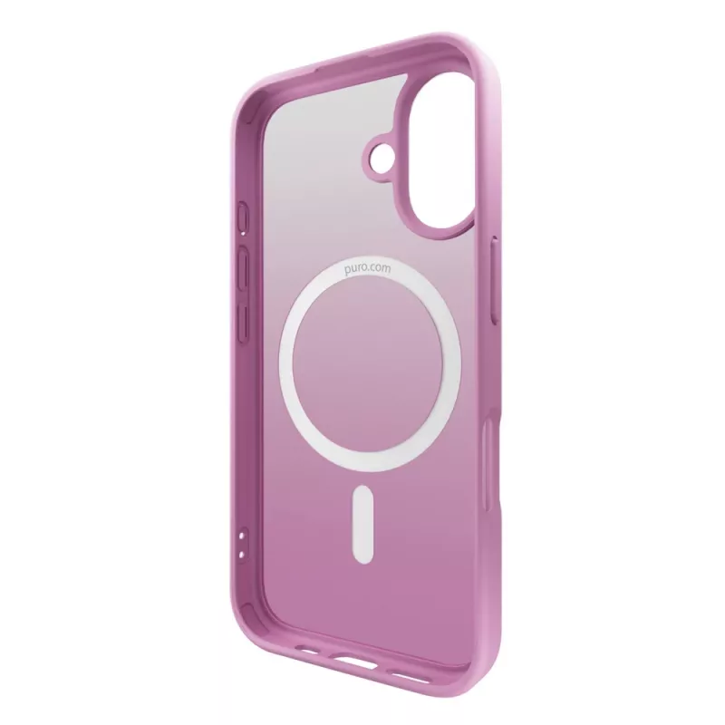 Puro Gradient MagSafe Silikonhülle für iPhone 16, Pink
