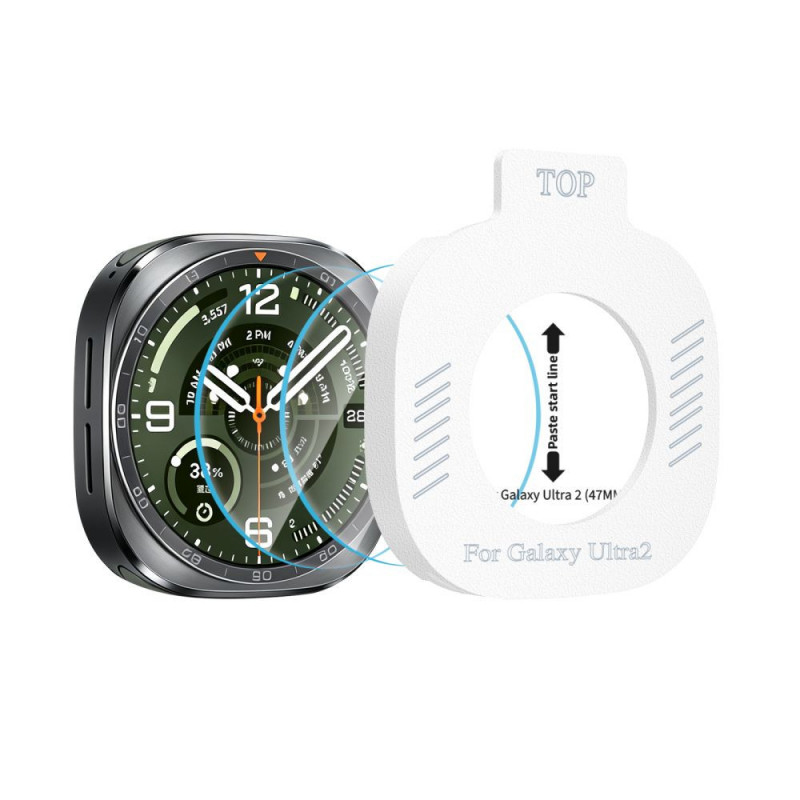 Tech-Protect Easy Set+ gehärtetes Glas für Samsung Galaxy Watch Ultra 2 2026 47 mm, transparent (2 Stk.)