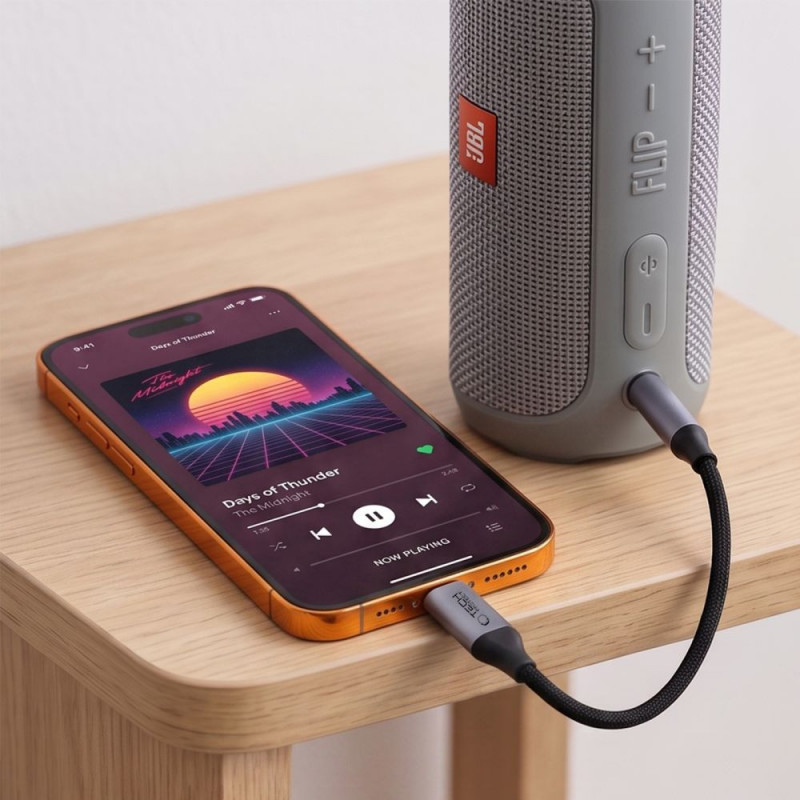 Tech-Protect Ultraboost USB-C auf 3,5 mm Mini-Klinke DAC Adapter, Iron Grey
