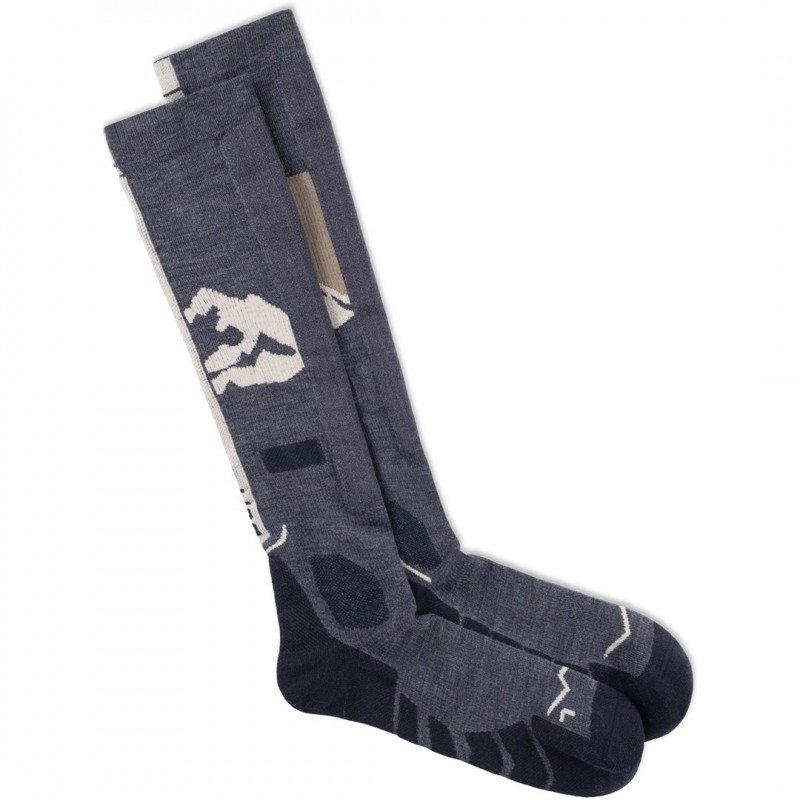Buff Merino HW Over The Calf Socken HWO1, Night Blue, L