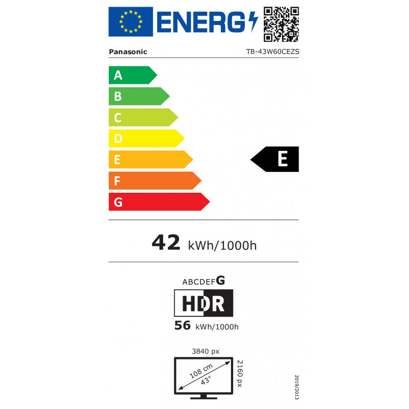 Panasonic TB-43W60CEZS 43" LED UHD Smart TV, Multituner, TiVo