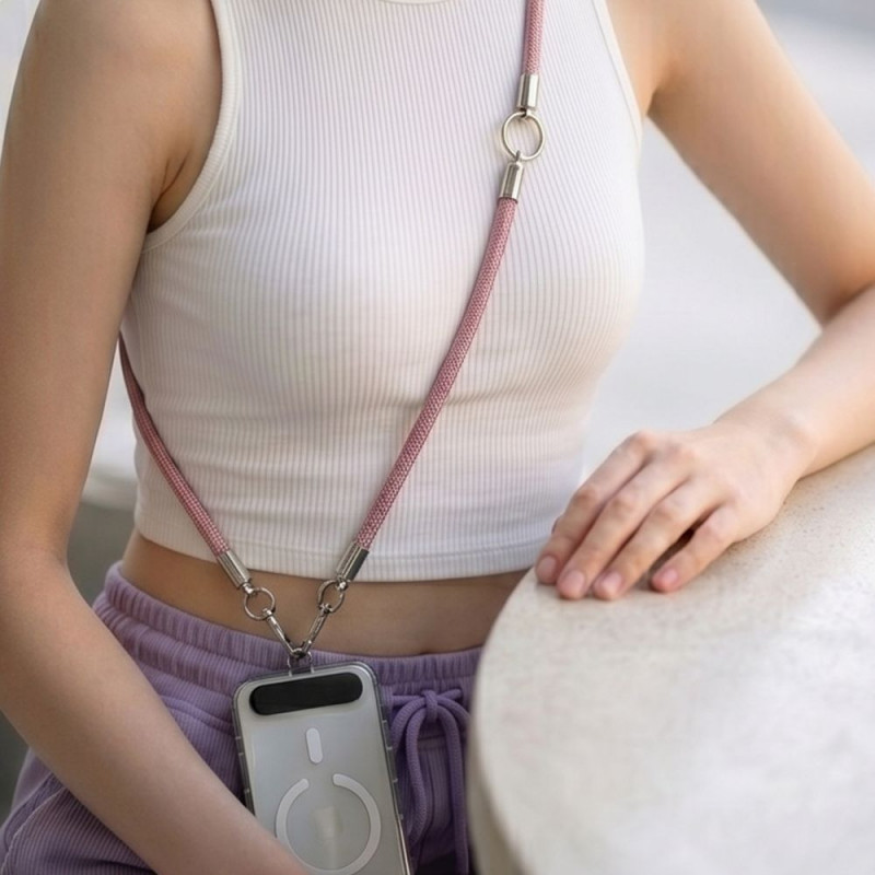 Tech-Protect C10S Rope Crossbody- & Armband-Set, Dusty Rose/Titanium