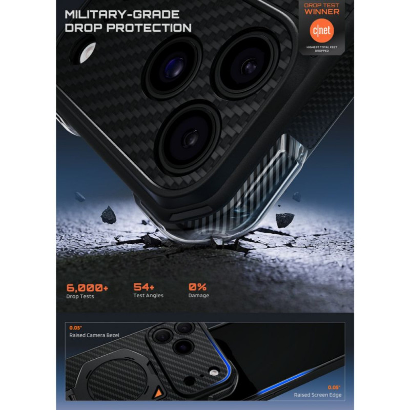 Supcase UB Aero MagSafe Aramid Hülle für Apple iPhone 17 Pro Max / 18 Pro Max, Schwarz