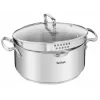 Tefal Duetto+ G7194655 Kochtopf, rund, Edelstahl, 24 cm, Glasdeckel