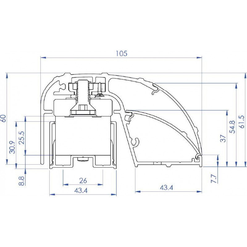 CDVI P300EVO elektromagnetisches Türprofil-Schloss 400 mm, 300 kg, überwacht (52870)
