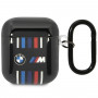 BMW BMA222SWTK Multiple Colored Lines Hülle für Apple AirPods 1/2, schwarz