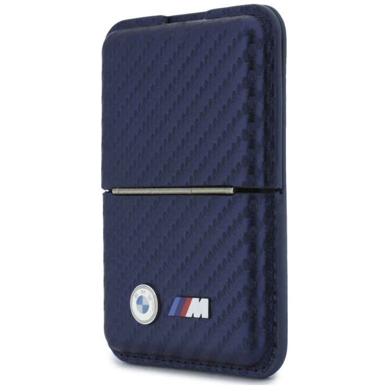 BMW M Carbon Metal Logos MagSafe Wallet, marineblau