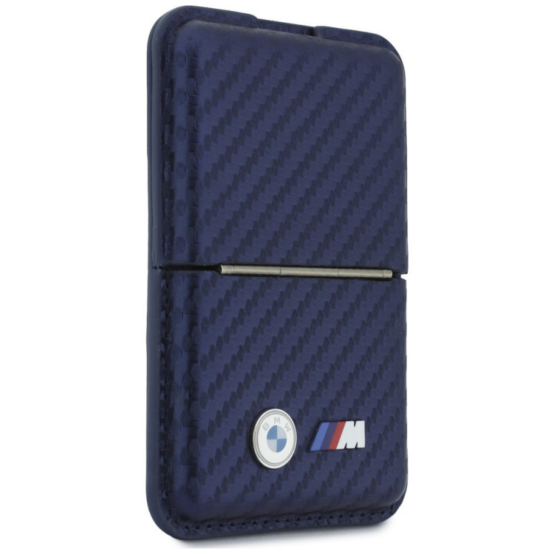 BMW M Carbon Metal Logos MagSafe Wallet, marineblau
