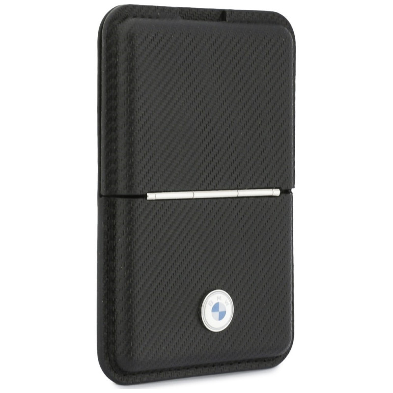 BMW Carbon Metal Logos MagSafe Wallet, schwarz