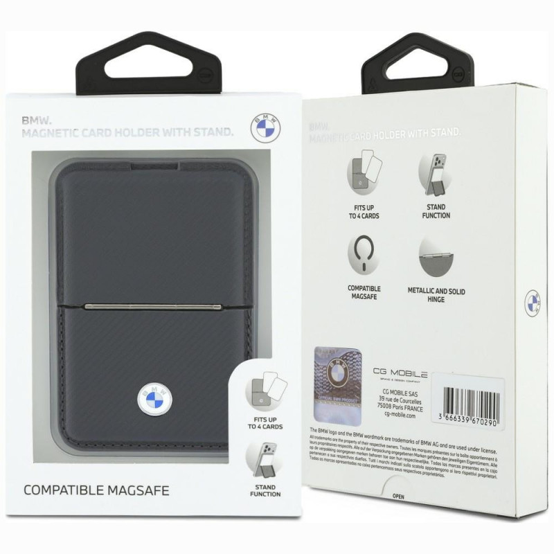 BMW Carbon Metal Logos MagSafe Wallet, anthrazit