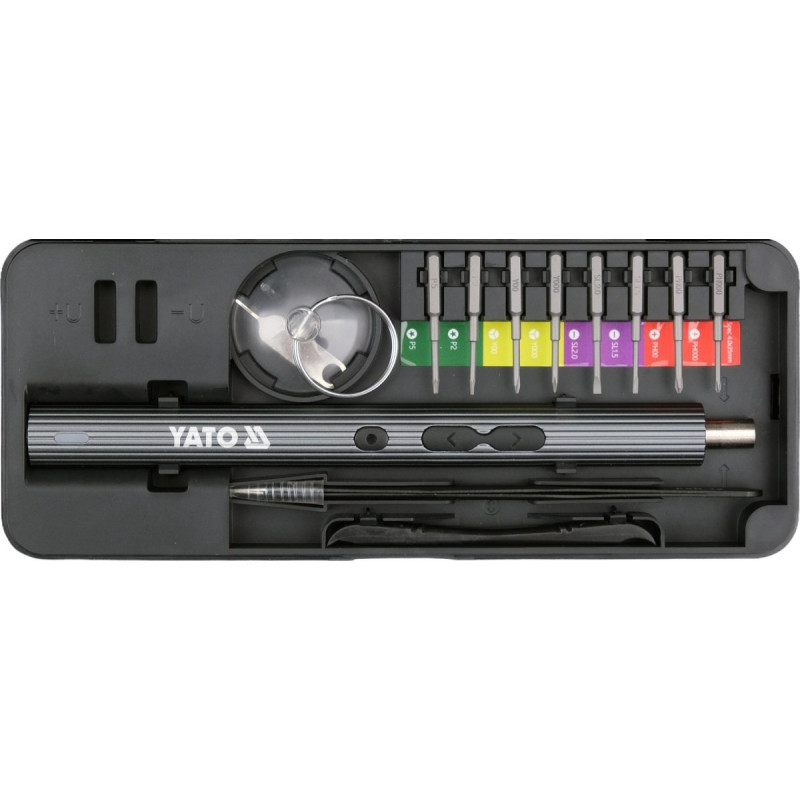 YATO YT-25770 Schraubendreher-Set mit Bits, 3,7 V, 56 Stück