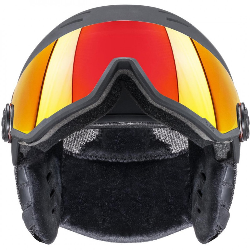 UVEX Wanted Visor Skihelm, 58-61 cm (L), Schwarz