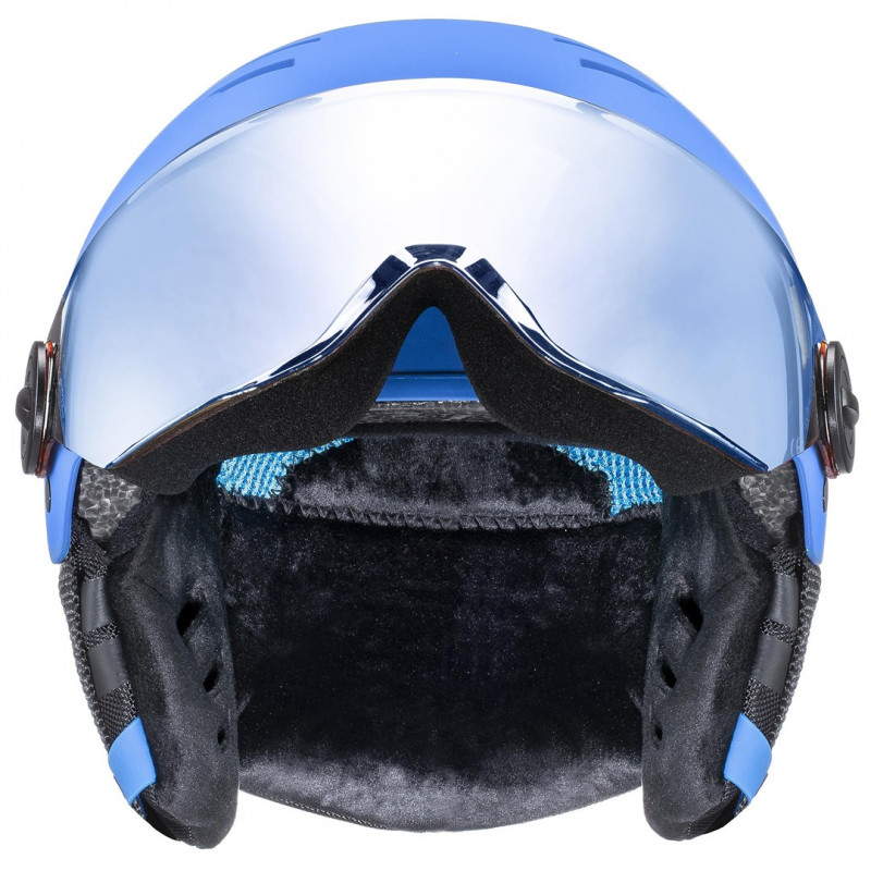 UVEX Rocket jr. Visor Kinder-Skihelm, Blau Matt