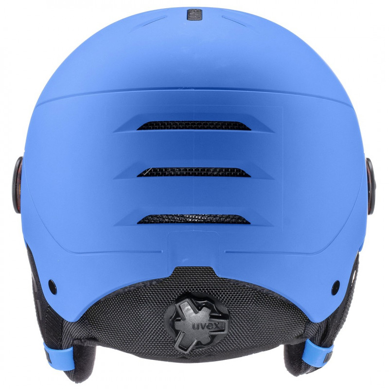 UVEX Rocket jr. Visor Kinder-Skihelm, Blau Matt