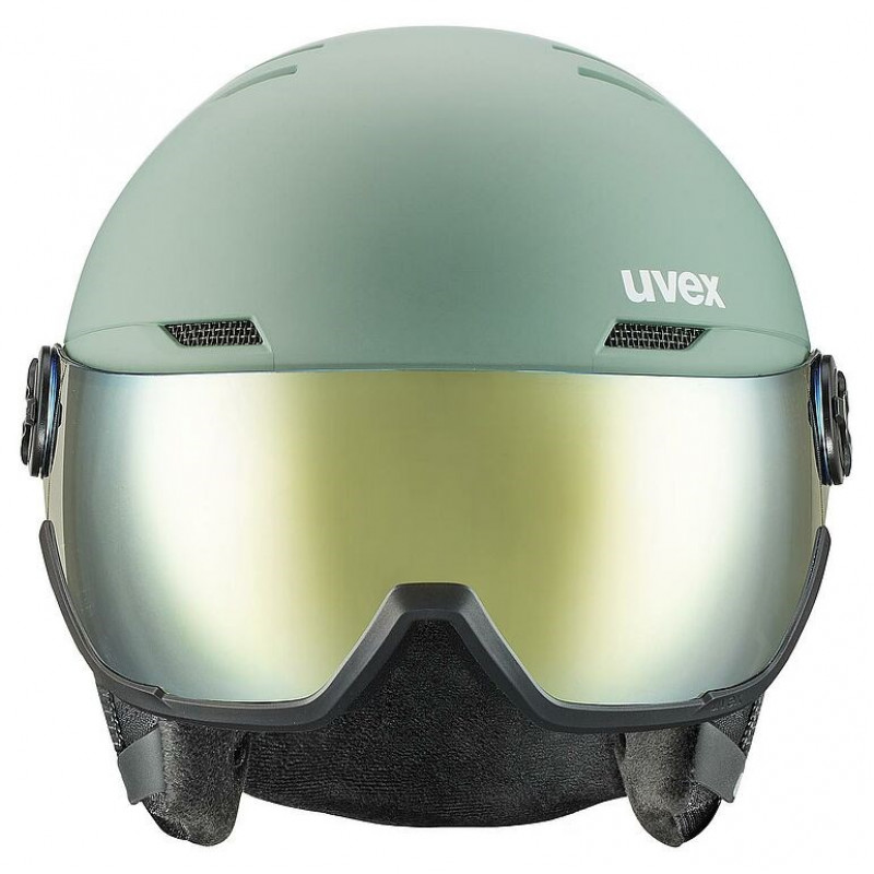UVEX Wanted Visor Skihelm, 58-61 cm (L), Grün