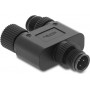 Delock 60849 M12 Y-Splitter A-kodiert 4-polig, 1 x Stecker auf 1 x Stecker und 1 x Buchse