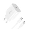 Tech-Protect NC20W 1-Port USB-C Wandladegerät PD20W mit USB-C / USB-C Kabel, Weiß