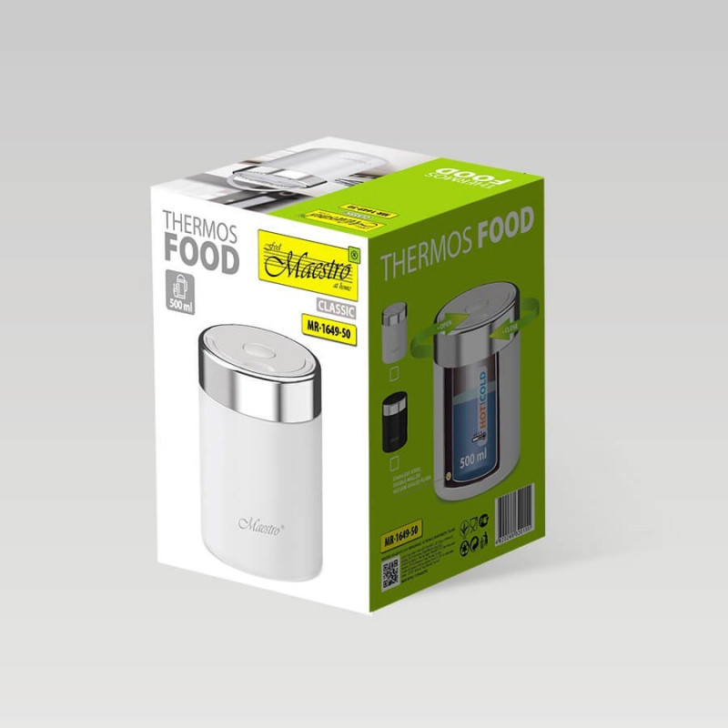 Maestro MR-1649-50-WHITE Thermobehälter für Speisen, 500 ml, Weiß