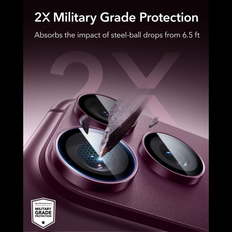 ESR Armorite Kameraschutz für Apple iPhone 18 Pro / 18 Pro Max, Deep Burgundy