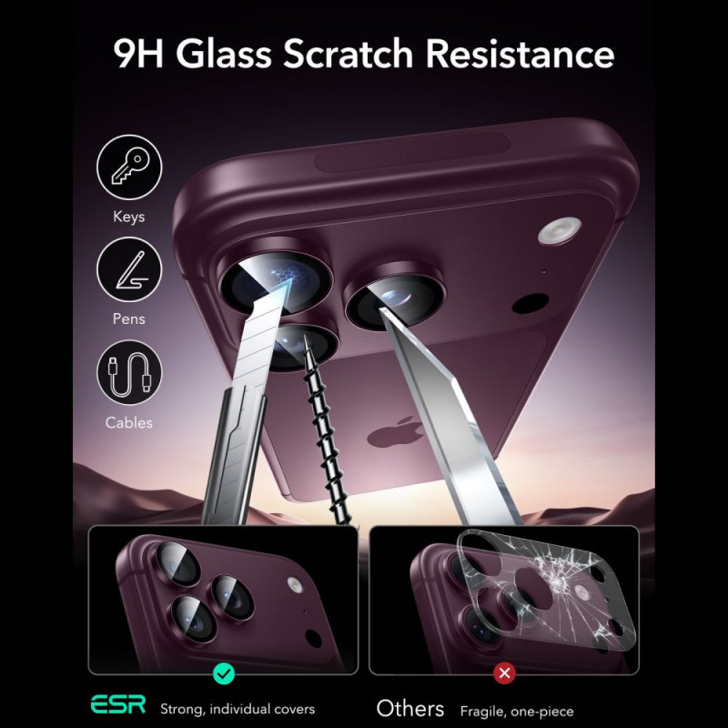 ESR Armorite Kameraschutz für Apple iPhone 18 Pro / 18 Pro Max, Deep Burgundy
