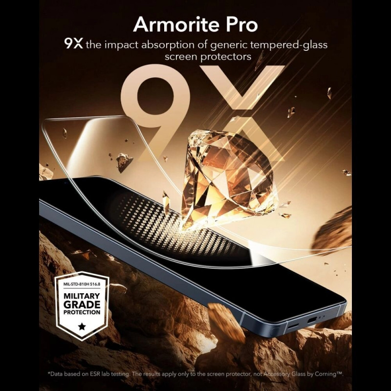ESR UltraFit Armorite Pro gehärtetes Glas für Samsung Galaxy S26 Ultra, Clear