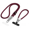 Tech-Protect C10S Rope Umhänge- und Handgelenk-Handy-Lanyard-Set, Burgundy/Titanium